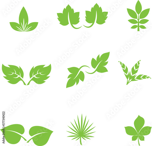 Leaves Icon - Vector Stock Illustration. Leaf Shapes Collection stock illustration