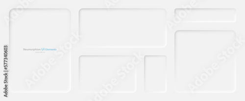 A set of banners in the neumorphism style on a white background. User interface elements. Vector illustration. photo