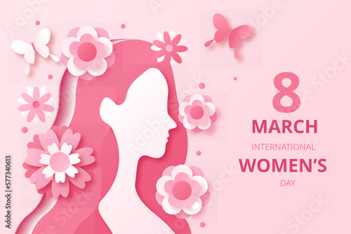 international women s day side view paper style