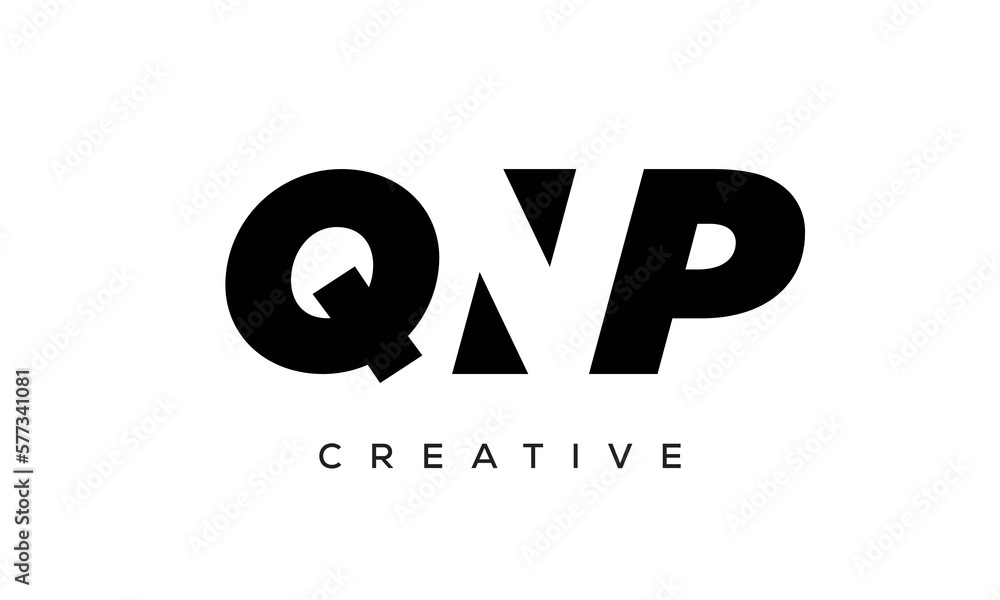 QNP letters negative space logo design. creative typography monogram vector QNP letters negative space logo design. creative typography monogram vector