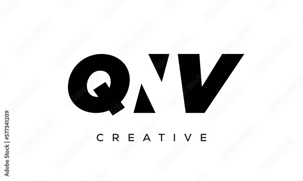 QNV letters negative space logo design. creative typography monogram vector QNV letters negative space logo design. creative typography monogram vector