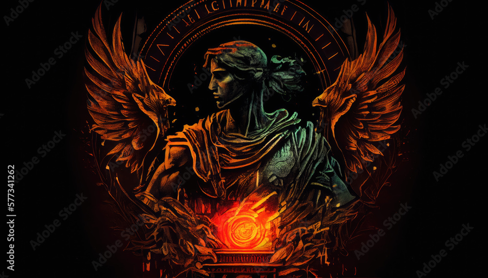 Fototapeta premium Roman empire winged angel - By Generative AI