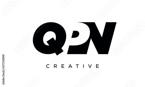 QPN letters negative space logo design. creative typography monogram vector