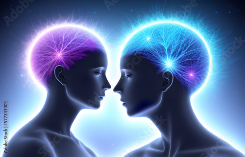 Human mental energy abstract illustration, generated ai