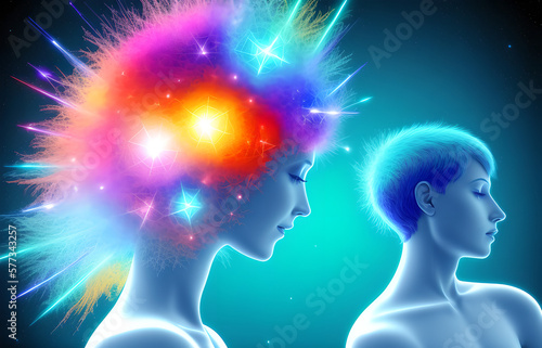 Wallpaper Mural Human mental energy abstract illustration, generated ai Torontodigital.ca