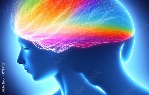 Human mental energy abstract illustration, generated ai