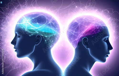 Human mental energy abstract illustration, generated ai