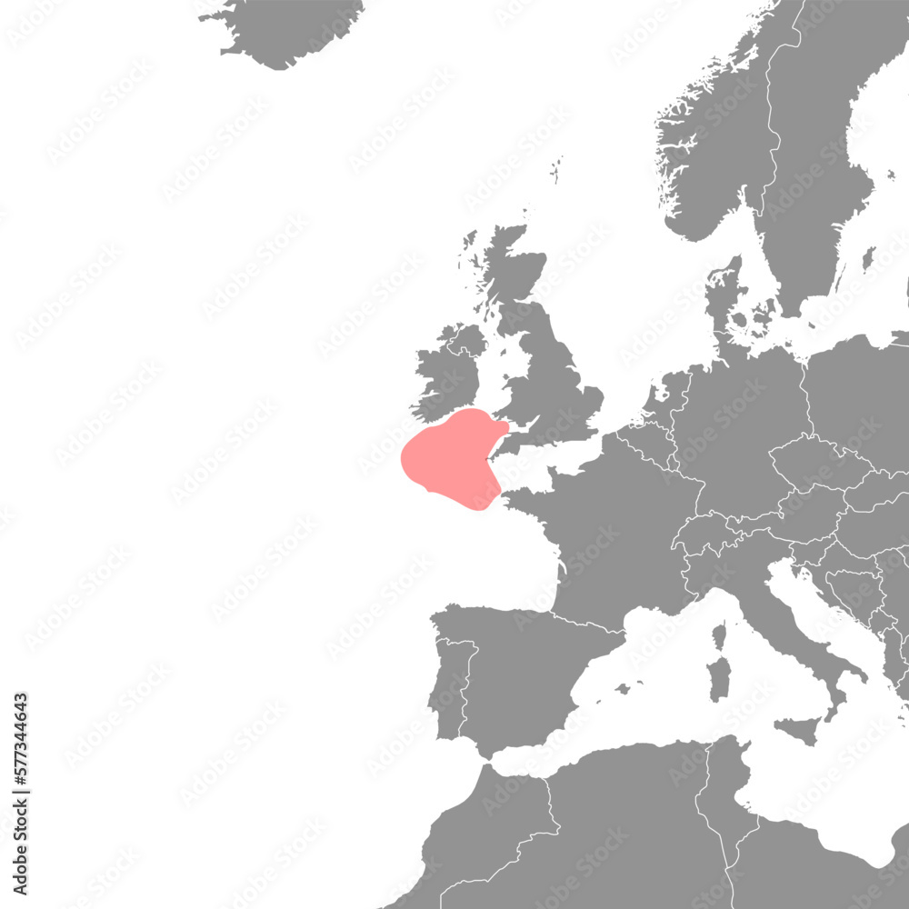 Obraz premium Celtic Sea on the world map. Vector illustration.