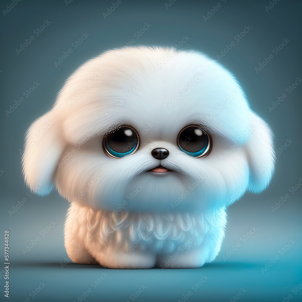 Ilustrace „A white Maltese dog emoji with big eyes and a cute ...