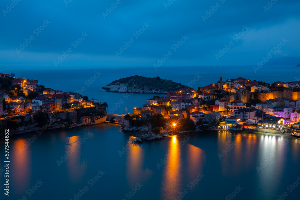 Night exposure of the uniquely beautiful Amasra District of Bartın Province