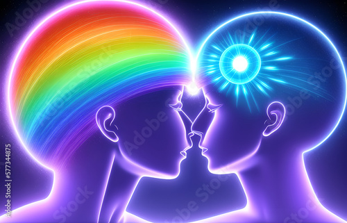 Human mental energy abstract illustration, generated ai