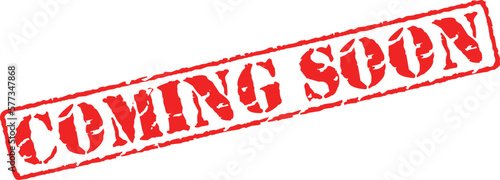 Coming soon grunge rubber stamp on white, vector illustration