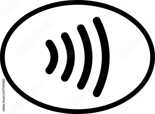 Contactless payment icon isolated on white. Credit card hand, wireless NFC pay wave and contactless pay pass logo. Vector illustration