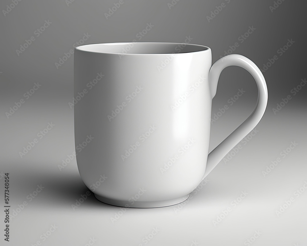 Fototapeta premium Minimalist white coffee mug