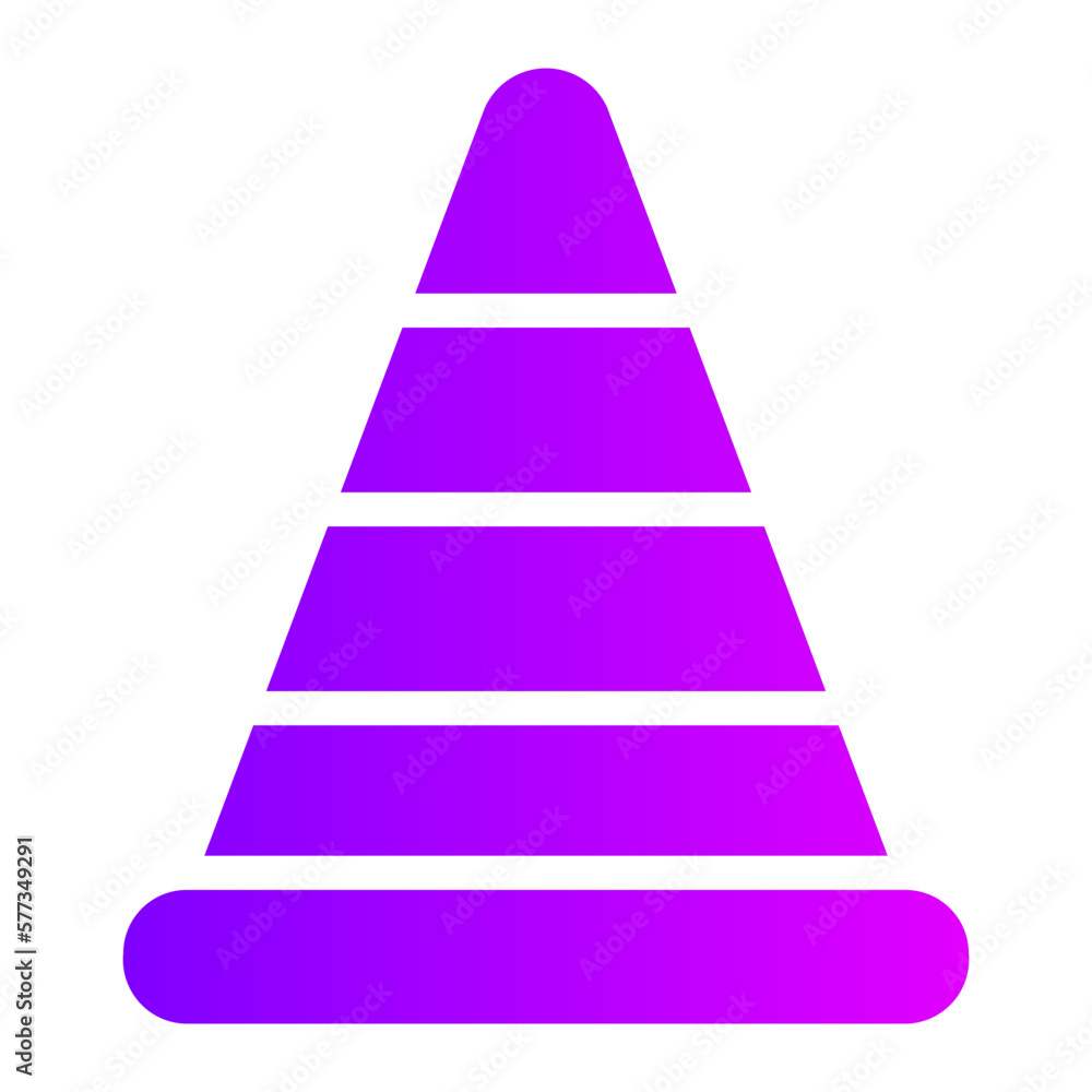 Fototapeta premium traffic cone gradient icon