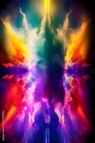AI Digital Illustration Colourful Symmetric Clouds Background © Oblivion VC