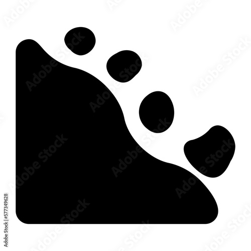 landslide glyph icon