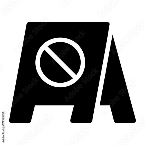 slippery sign glyph icon