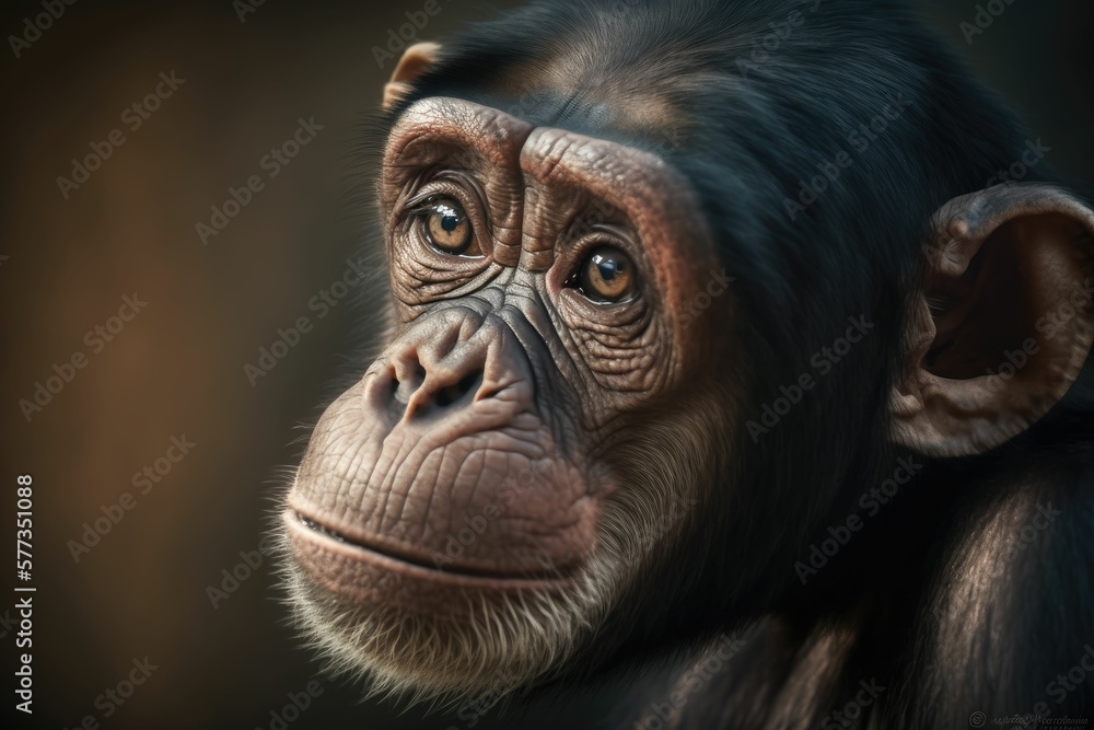 The head of a monkey remains in the forest. generative ai The head of a monkey remains in the forest. generative ai