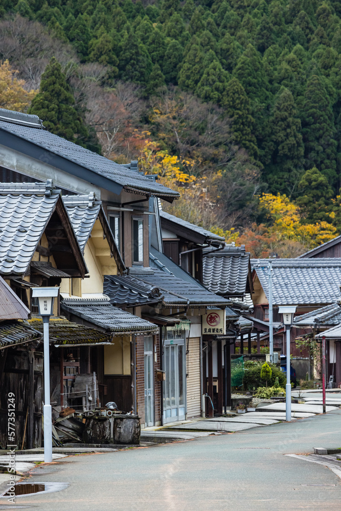 日本　福井県三方上中郡若狭町にある若狭と京都を結ぶ旧鯖街道の宿場の熊川宿