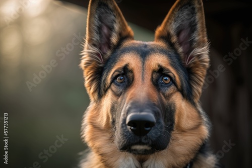 German Shepherd dog. Real photo. generative ai