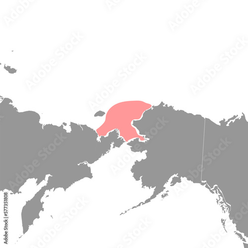 Chukchi sea on the world map. Vector illustration.