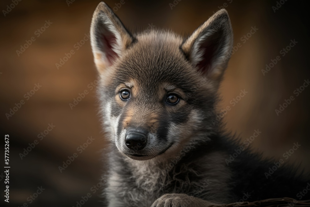 Fototapeta premium wolf cub generative AI