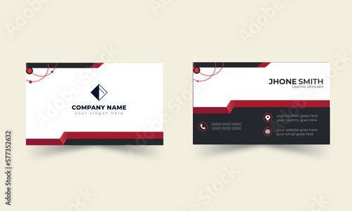 Corporate Creative Professional modern gradient identity design curvy multipurpose luxury official print ready simple standard stationery stylish red black unique vector minimal business card.