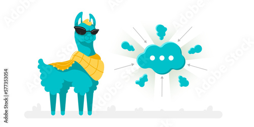 Vector character lama and the scheme of his thinking.