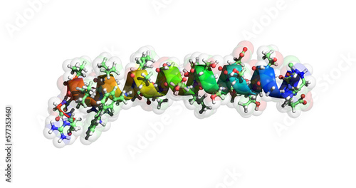 Semaglutide, Ozempic, Wegovy, Rybelsus, Zepbound antidiabetic and weight loss medication 3D molecule, 4K