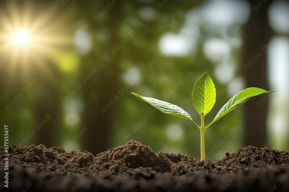 Fototapeta premium young plant in the ground