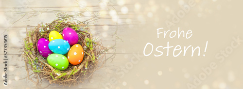 Colorful Easter eggs in the...