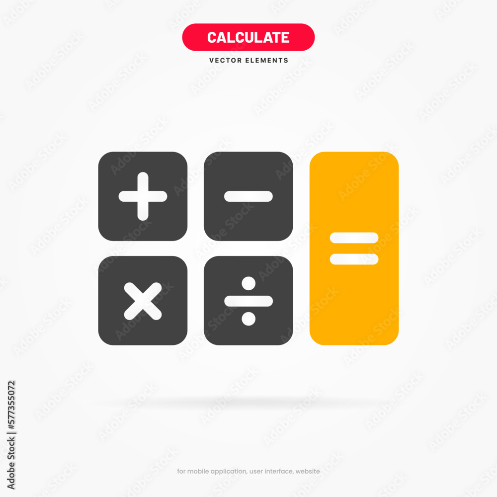 Calculator icon vector on white background. Savings, finances sign. Economy calculate. Four operations, multiplication, addition, subtraction, dividing, division. For UI, UX, website, mobile app. Calculator icon vector on white background. Savings, finances sign. Economy calculate. Four operations, multiplication, addition, subtraction, dividing, division. For UI, UX, website, mobile app.
