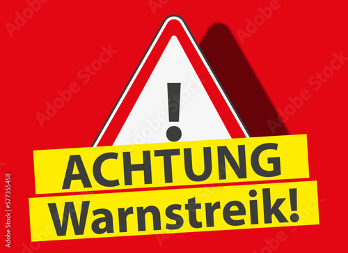 Achtung, Warnstreik, Zeichnung, Warndreieck