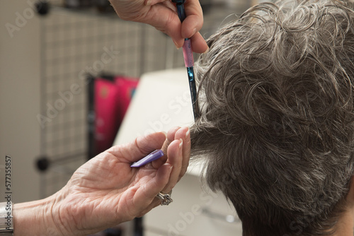 Closeup of Stylist Texturizing Hair