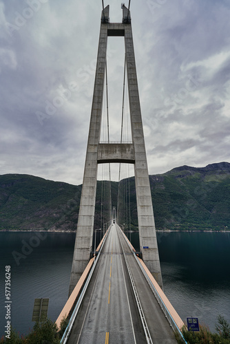 Cable-stayed bridge over the fjord in Norway