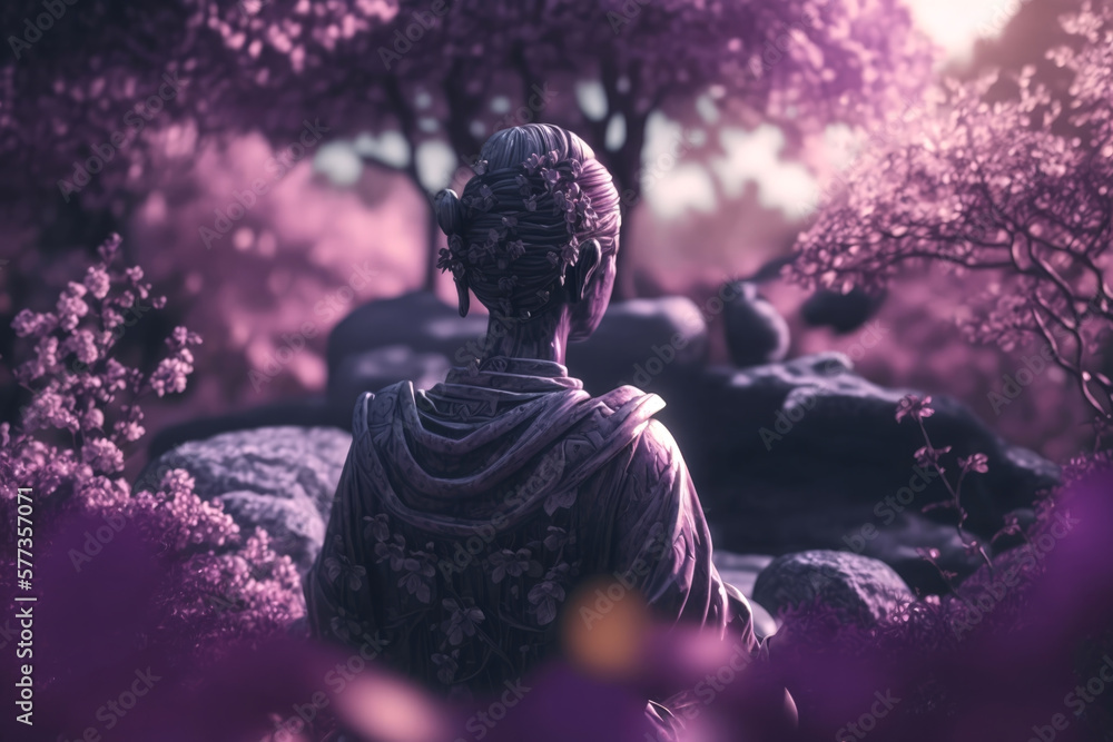 Meditation: Shiva statue in a calm atmosphere | Generative AI Production
