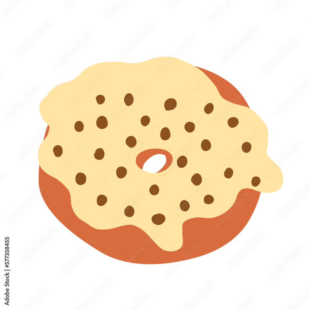 Donut in cartoon flat style Donut in cartoon flat style