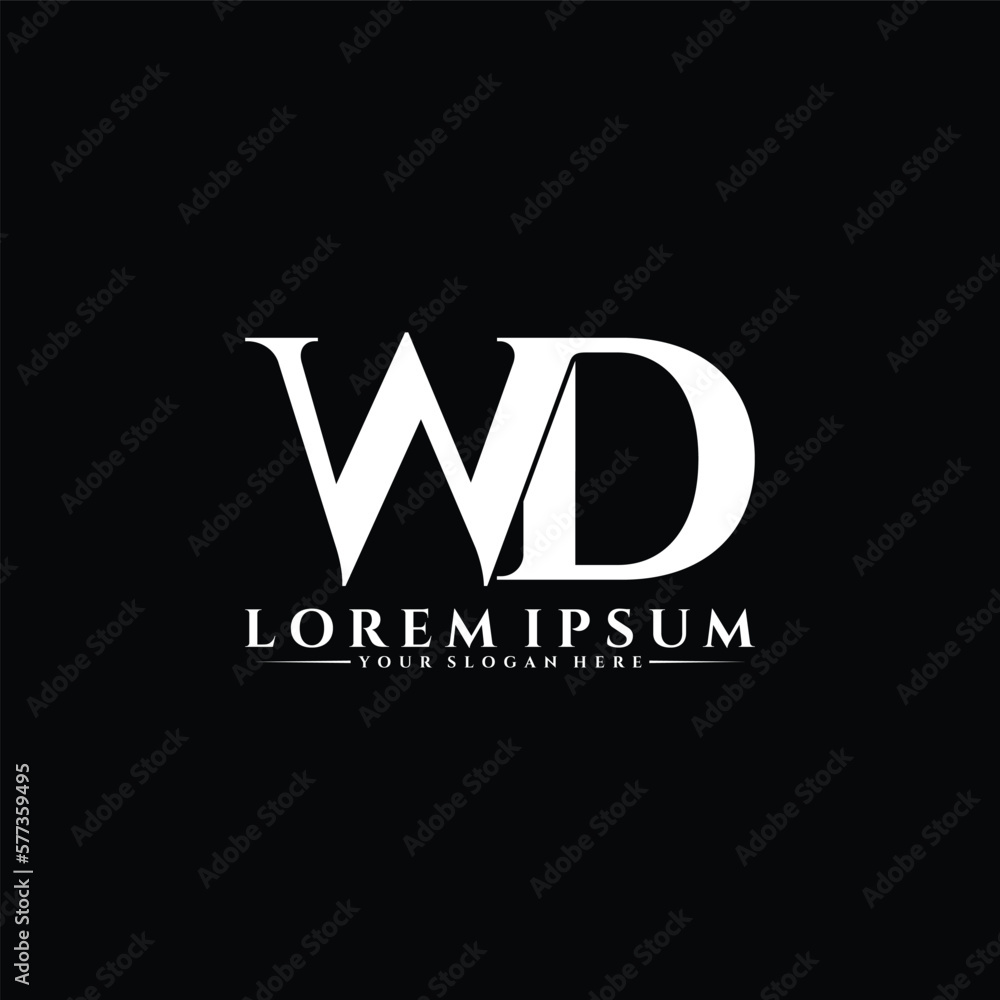 Letter WD luxury logo design vector
