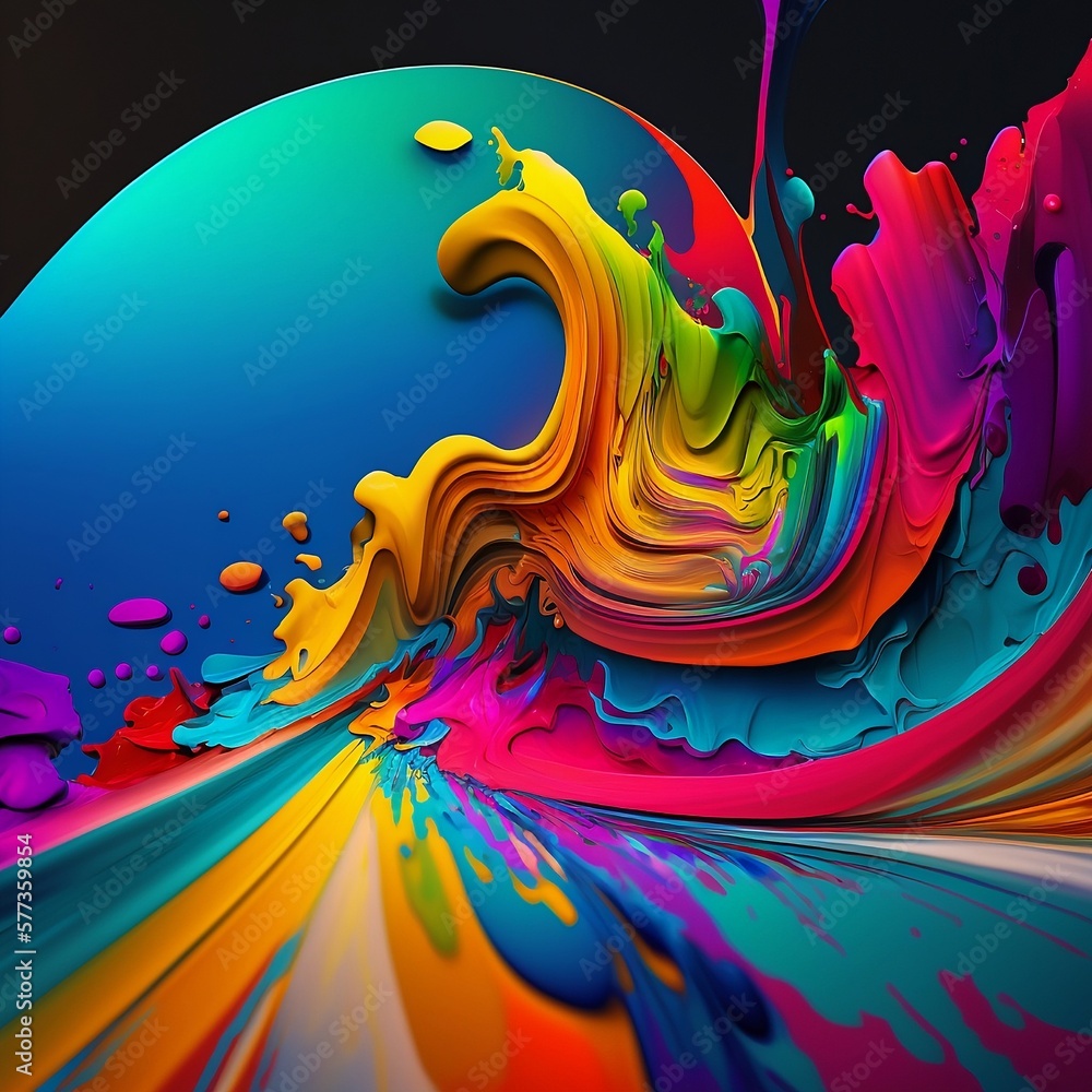 Obraz premium Acrylic painting splash. Generative AI