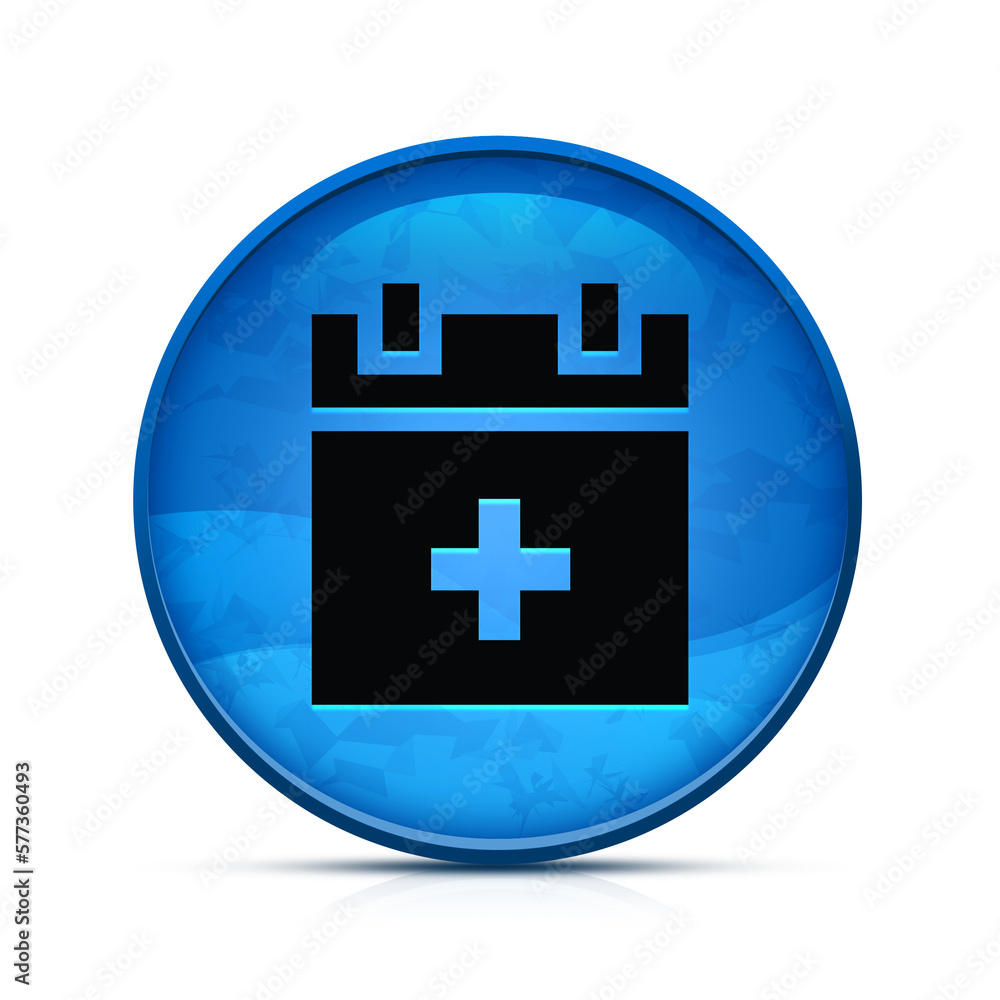 Add new schedule icon on classy splash blue round button illustration Add new schedule icon on classy splash blue round button illustration