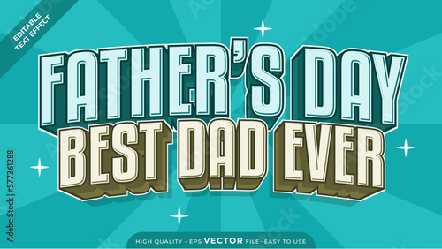Editable text effect Happy Father s Day template style premium vector