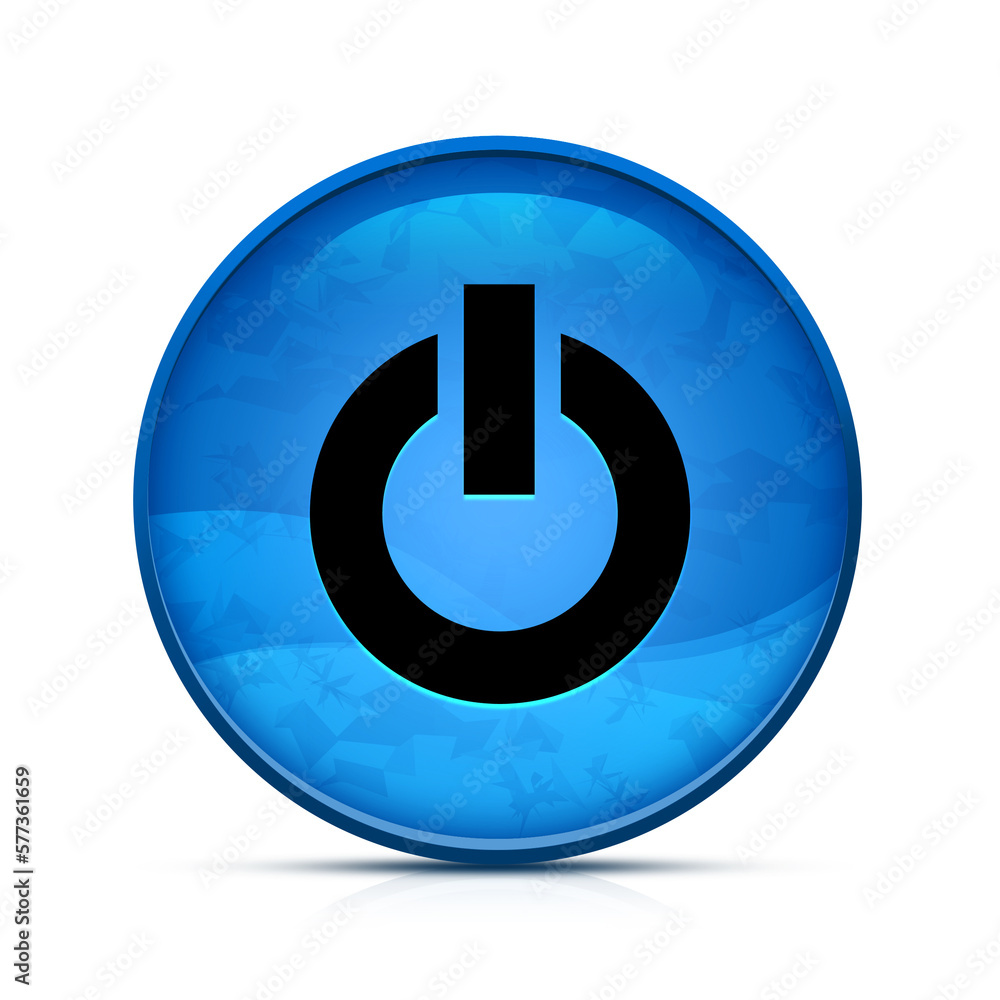 Engine Start icon on classy splash blue round button illustration Engine Start icon on classy splash blue round button illustration