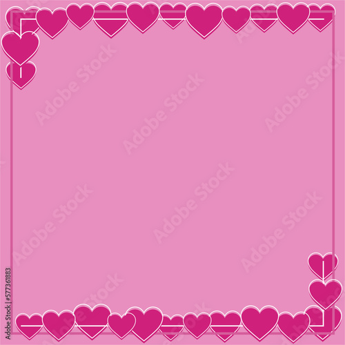 Pink background color with stripe line shape and hearts. Suitable for social media post and web internet ads. © Ox_art