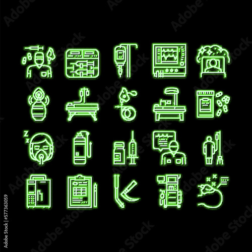 Anesthesiologist Tool neon glow icon illustration