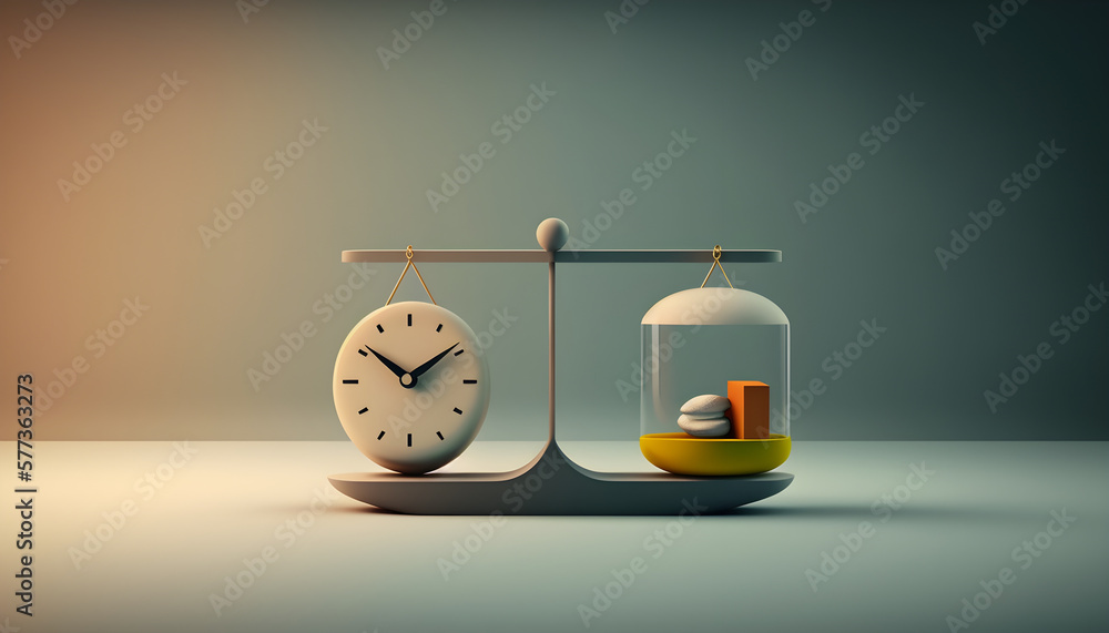 Work Life Balance minimalist abstract concept Stock Illustration ...