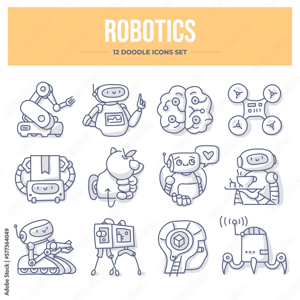 Robotics Doodle Icons Robotics Doodle Icons