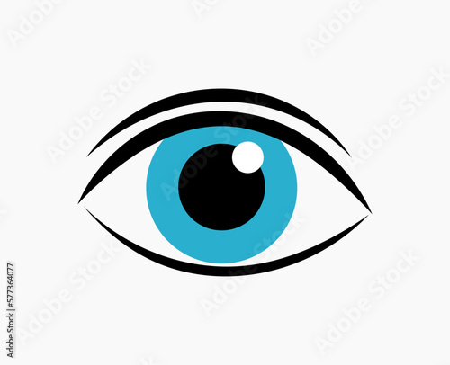 Blue eye icon. Vector illustration.