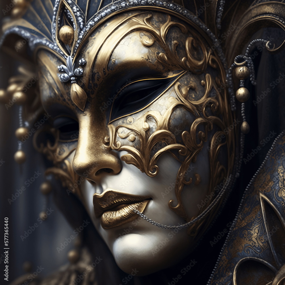 Venetian carnival mask, created with generative AI Venetian carnival mask, created with generative AI
