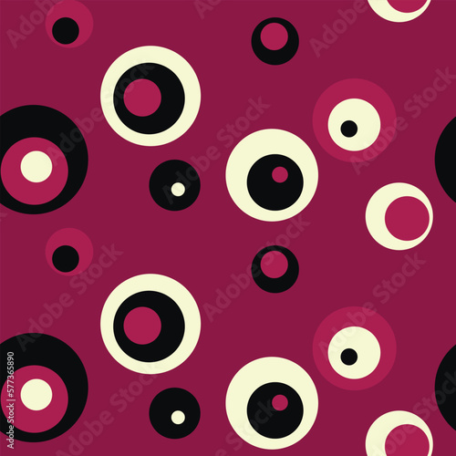 Abstract hand drown polka dots background. Dotted seamless pattern with color circles. Template design for invitation, poster, card, flyer, textile, fabric